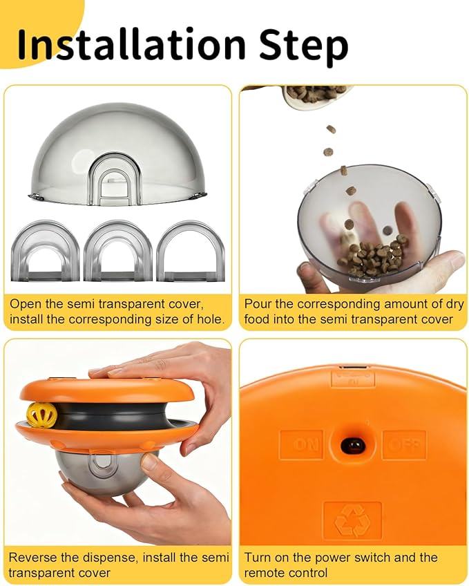 Taglory Interactive Cat Toy, Automatic Puzzle Toy for Indoor Cats Treat Dispenser with Remote Control, Rechargeable Cat Dry Food Slow Feeder