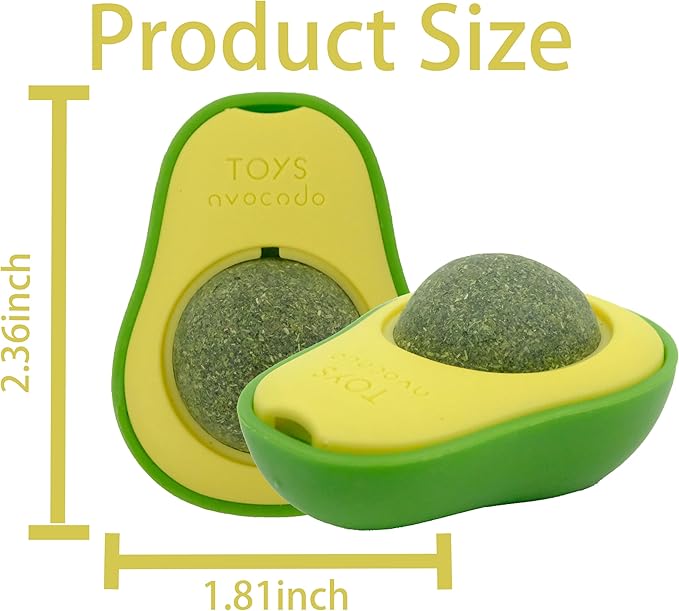 Pet Chew Toy for cat，Avocado - Shaped Pet Chew Toy for Teeth Grinding and Digestive Health2PCS
