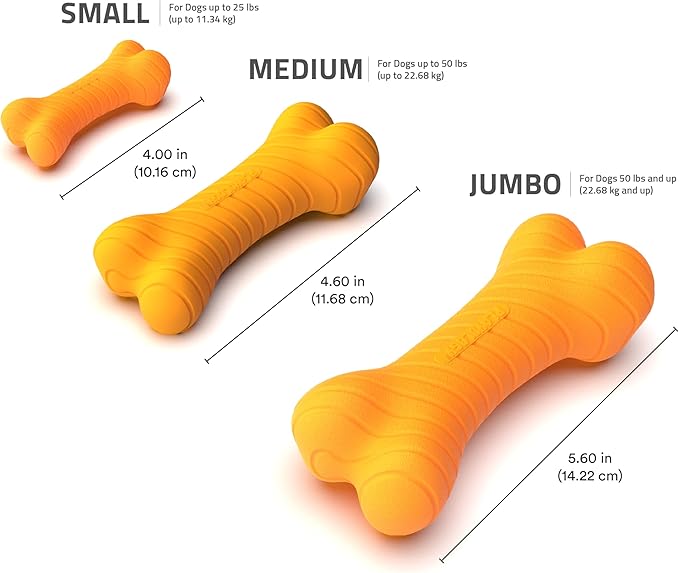 Playology Dog Toys | Dual Layer Bone Durable Chew Toy Bone for Dogs | Jumbo Pumpkin Spice Scented Toy - Easy to Clean and Made from Non Toxic Materials