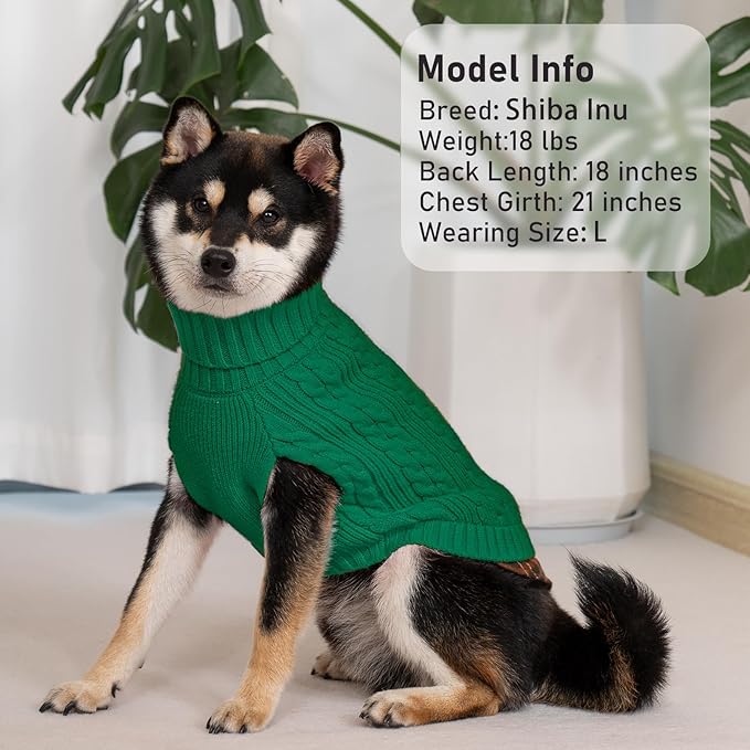 KYEESE Dog Sweater Soft Pullover Dog Sweaters for Small Dogs Male Comfy Pet Coat for Fall Winter Cold Weather Warm Turtleneck Small Dogs Sweater