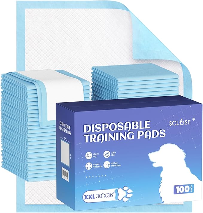 Dog Pee Pads Extra Large 30"x36", 100 Count Puppy Pads XXL, Potty Pads for Dogs, Super Absorbent & Leak-Proof, Disposable Training Pads for Puppies, Doggie Pads