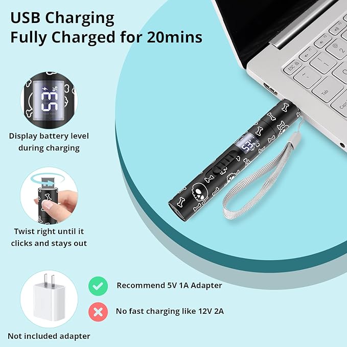 Cat Toy Pointer for Indoor Cats, Battery Level Display Screen, USB Rechargeable Kitten Toys with 7 Adjustable Patterns, Interactive Chase Toys for Indoor Cats & Dogs, Training & Exercise Fun（1 pcs）