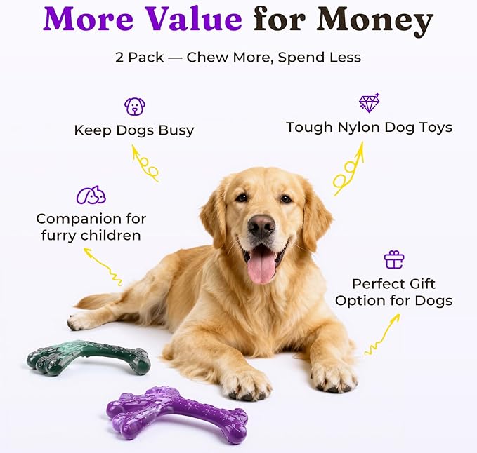 Aggressive Chewers Dog Chew Toys - 2 Pack Tough Dog Toys for Aggressive Chewers Large Breed, Indestructible Dogs Toy for Gift, Interactive to Keep Them Busy