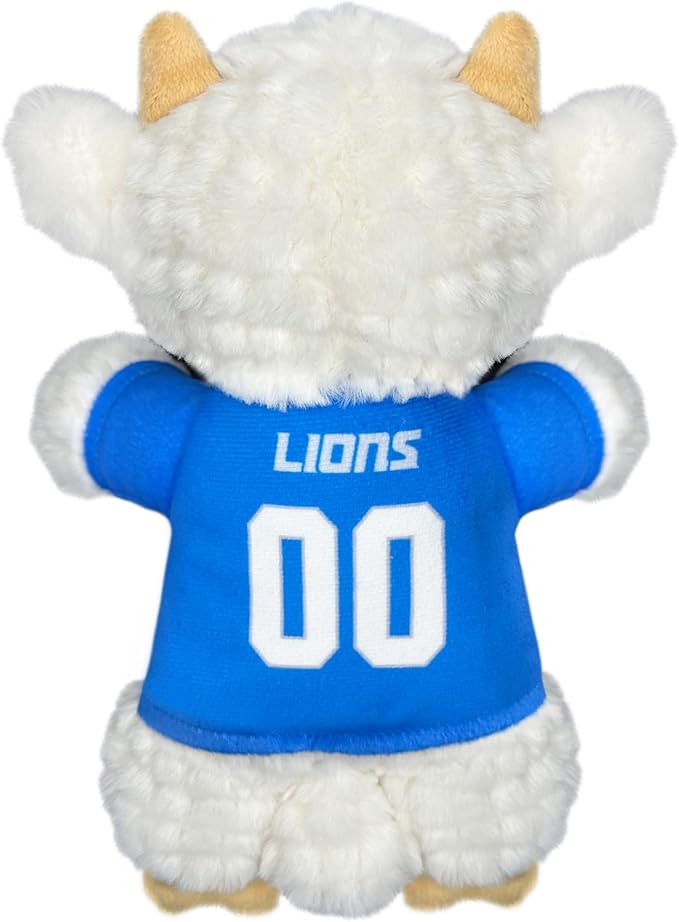 Pets First NFL Detroit Lions Goat Plush Toy for Dogs and Cats with Squeaker, Wearing a Team Jersey! Fun & Sporty Goat Shaped Dog Chew Toy, Interactive Pet Toy