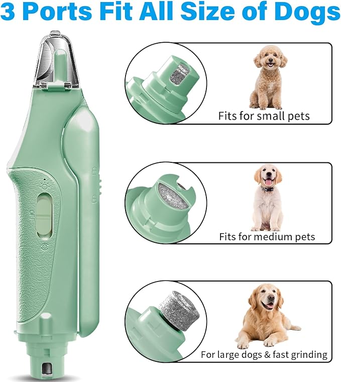 2 in 1 Dog Nail Clippers & Cat Nail Clippers Trimmers for Large Medium Small Dogs Cats Claw Trimmer Quick Sensor and Safety Guard USB Rechargeable Dogs Nail Trimmer with Catcher & 2 LED Lights