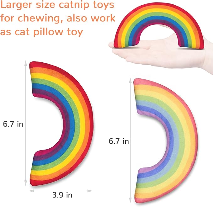 Christmas Catnip Toys for Indoor Cats Kitten, Xmas Kitty Toys Kicker Pillow 2Pcs, Interactive Cat Nip Chew Teeth Cleaning Toy for All Pet Breed