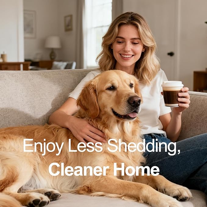 Pet Dematting Comb Grooming Tool, Double-Sided Deshedding Brush for Dogs & Cats, Removes Mats, Tangles & Loose Fur