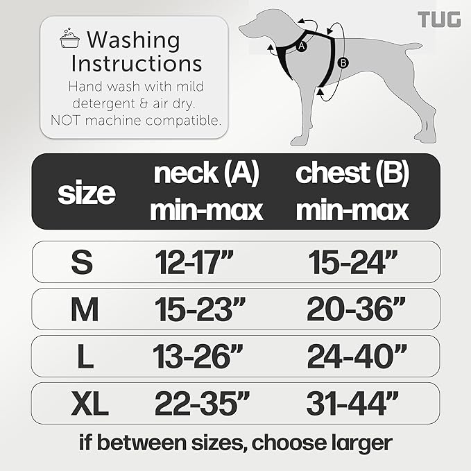 TUG Grab Dog Harness | Integrated Traffic Leash Magnetically Attached for Quick Control (XL/Black)