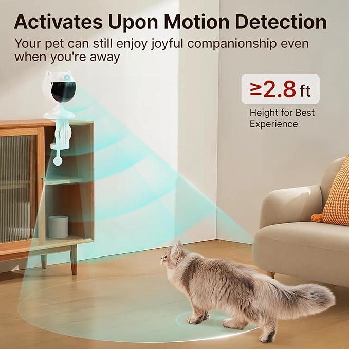 Potaroma Smart Sensor Cat Laser Toys Interactive, Motion Activated Truly Random Trjajectory, Clamp Design, Automatic Chargeable Kitten Toy Indoor Exercise, Cream White