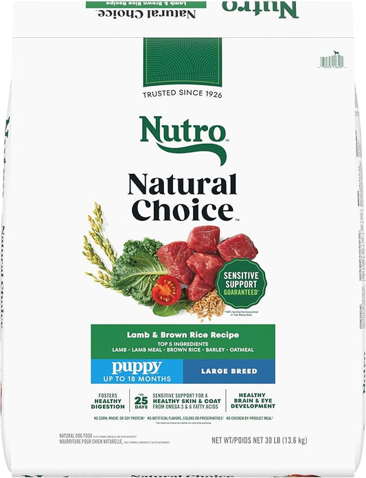 Nutro Natural Choice Large Breed Puppy Food Dry, Lamb & Brown Rice Recipe, 30 lb. Bag
