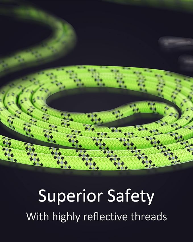 100FT Extra Long Dog Leash for Dog Training, Reflective Threads Check Cord Dog Leash, Heavy Duty Dog Lead for Large Medium Small Dogs Outside Walking, Playing, Camping, or Yard