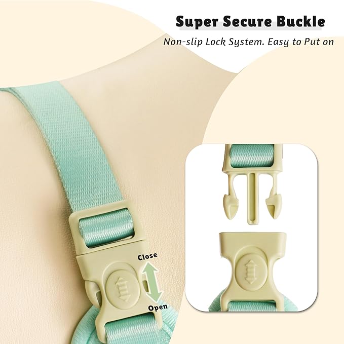 Silk Embroidery Dog Harness with D-Ring Leash Clip Set,Adjustable Soft Padded and Cotton Fabric Pet Vest for Medium and Small Dogs (Mint, Extra Small)