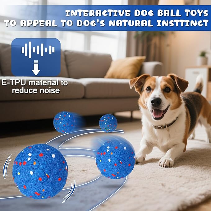 BABORUI Interactive Dog Toys Ball, Automatic E-TPU Tough Dog Toys for Aggressive Chewers, Rechargeable Indestructible Dogs Ball for Small/Medium/Large Dogs Indoor/Outdoor to Keep Them Busy