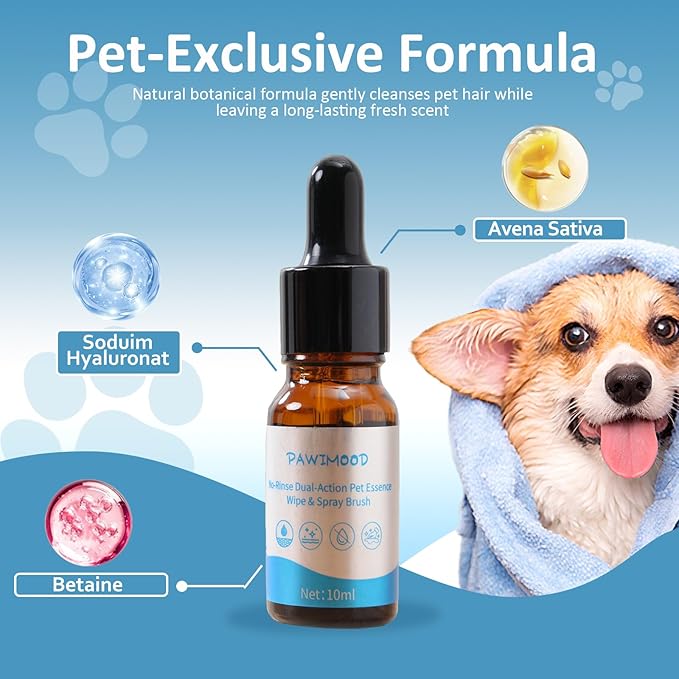 Pet Steam Brush for Dogs & Cats – Self Cleaning, 3 in 1 Hair Removal Comb Steam for Thinning & Grooming for Long & Short Haired Pets, Includes Pet Essence