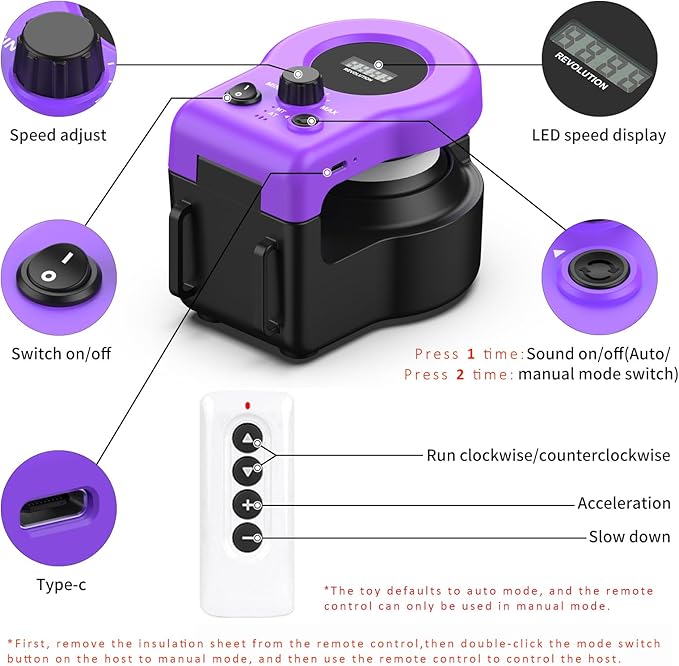 AsFrost Upgraded Interactive Cat Toy for Indoor Cats, Auto/Manual Control DIY Cat Feather Mouse Toy Treadmill for Bored Kitten Puppy Play Chase Run Exercise Hunting-Elegant Purple