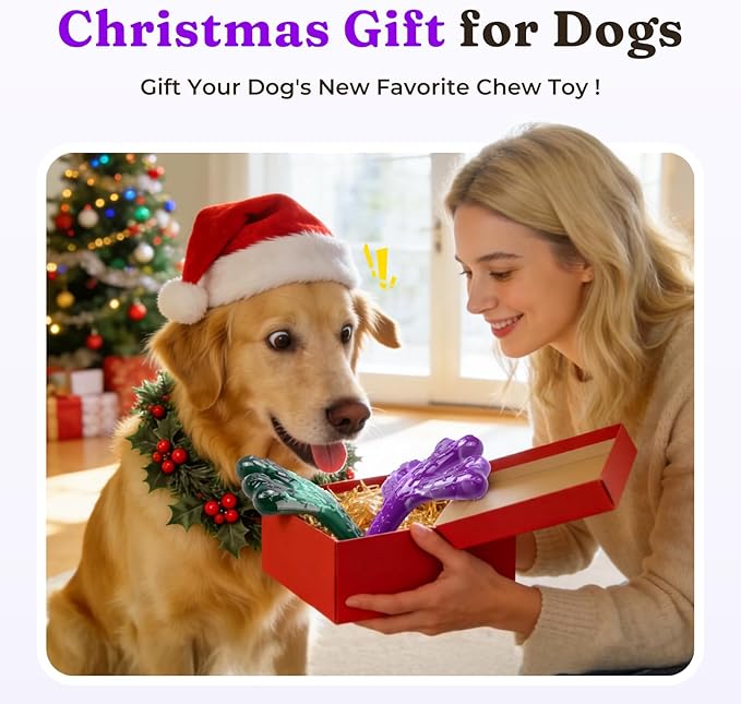 Aggressive Chewers Dog Chew Toys - 2 Pack Tough Dog Toys for Aggressive Chewers Large Breed, Indestructible Dogs Toy for Gift, Interactive to Keep Them Busy