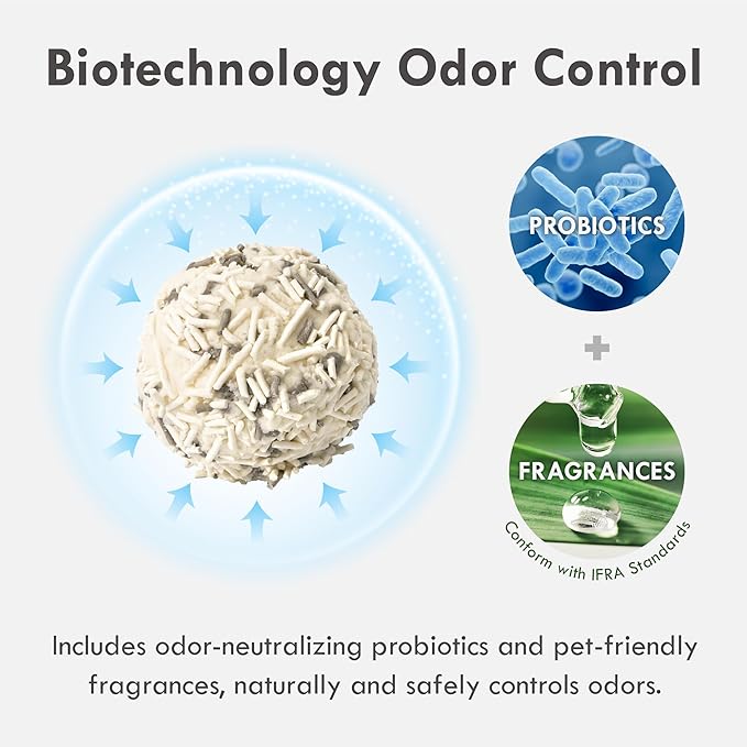 Boba Scented Pellet Tofu Cat Litter & Deodorizer Set – Strong Clumping, Odor Control, Easy Cleanup, Long-Lasting Freshness