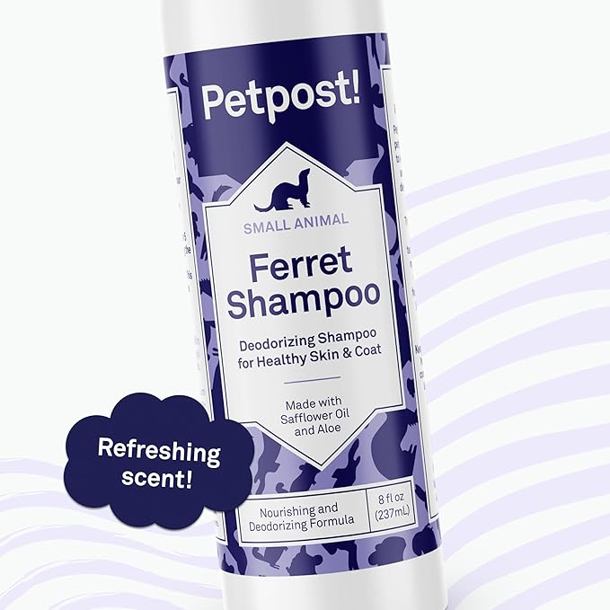 Petpost | Ferret Shampoo. Deodorizing & Moisturizing Formula for Ferrets and Small Animals. Supports Healthy Skin & Coat. 8 oz