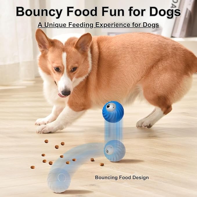 Zoomie Buddy 2.0 Interactive Dog Toys, 2 in 1 Interactive Dog Balls ＆ Pet Feeder, Dog Track Food Leaking Ball, New TPU Rolling Ball for Dogs with Fruit Plush Cover (Orange)