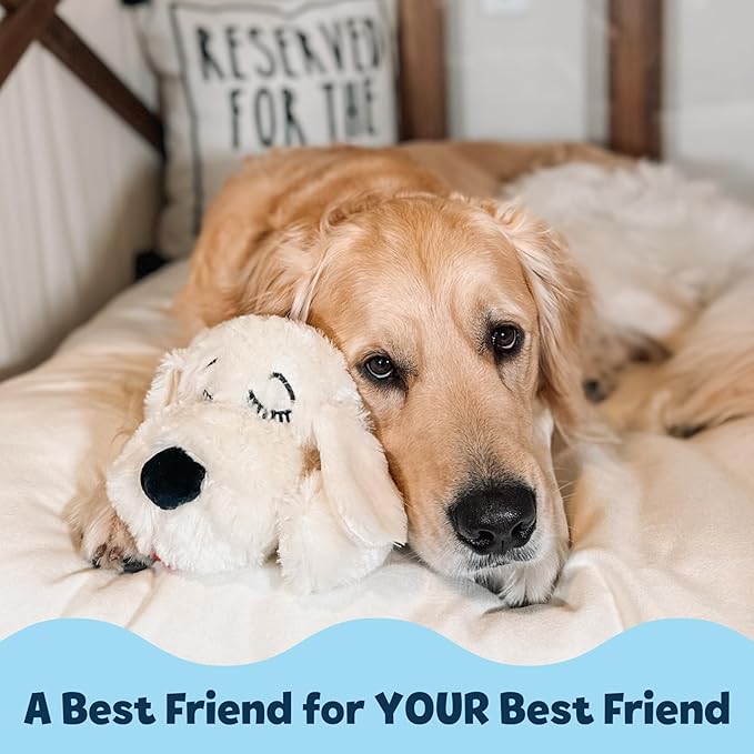 Original Snuggle Puppy Heartbeat Puppy Toy - Heartbeat Puppy for Dogs - Pet Anxiety Relief and Calming Aid - Comfort Dog Toy - Behavioral Training and Sleep Aid Cuddle buddy - Crate Training Essential