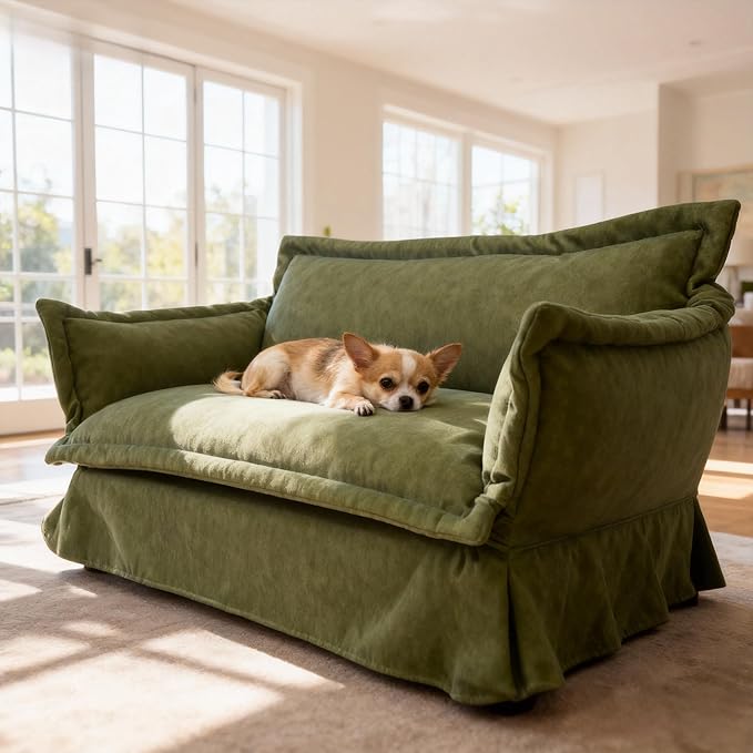 Pet Sofa Bed, Specially Designed for Small and Medium-Sized Dogs and Cats, is a Modern and Comfortable Pet Sofa That is Easy to Clean(Green)