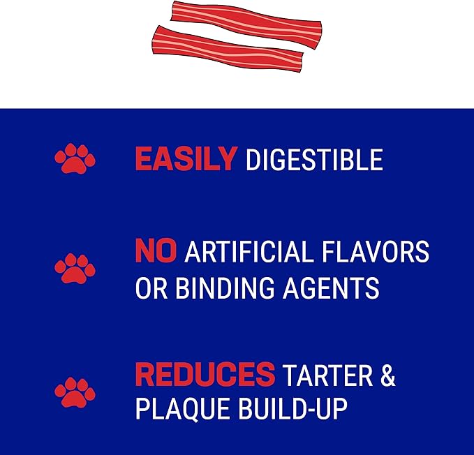 Himalayan Dog Chew Happy Teeth Yak Cheese, Soft Dog Chews, 100% Natural Soft Density Dental Treats, Gluten Free, Safe Treats for Oral Health, Lactose & Grain Free, Protein Rich, Bacon, 2 Count