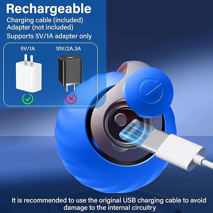 Automatic Moving Cat Toy, 2025 Upgrade Motion Activated Ball with Feather Tail, USB Rechargeable Smart Cat Toys for Indoor, Fun Exercise for Kittens (Blue and Orange)