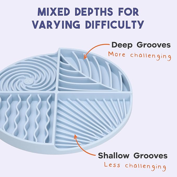 Awoo Paradise Silicone Dog & Cat Lick Mat & Slow Feeder with Suction Cups, Non-Slip, Dishwasher Safe, Extend Mealtime, Reduce Anxiety (Sky)