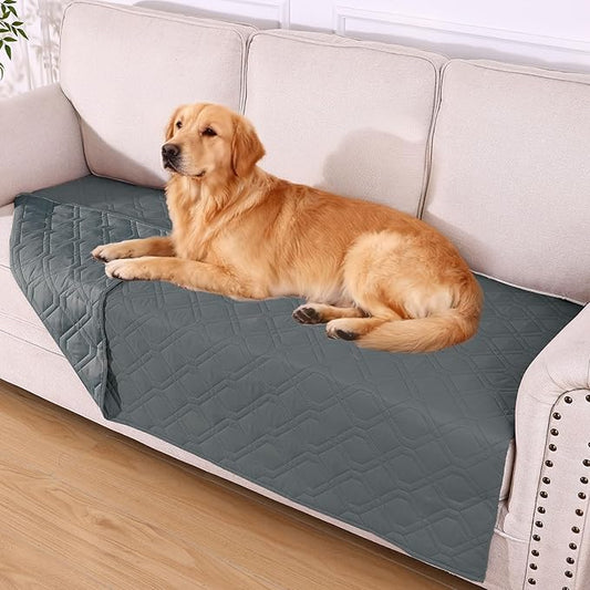 hyha Waterproof Dog Bed Blanket, Soft Pet Blankets, Waterproof Couch Cover for Dogs, Reversible Sofa Covers Washable for Furniture (40x70 Inch, Dark Grey/Dark Grey)