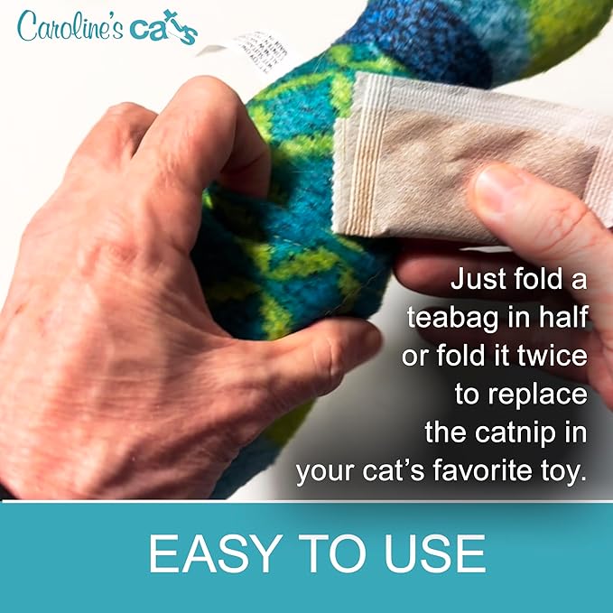 Caroline's Cats Silvervine Powder Packets for Cat Toys - Gall Fruit Refill Pouches More Potent Than Catnip Replacements for Flapping Bird, Flopping Fish, and More