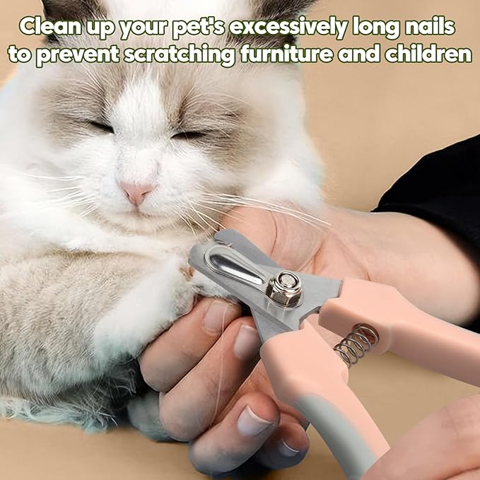 Self-Cleaning Cat Brush for Shedding with Cat Nail Clipper 2-Piece Set,Cat Brushes for Indoor Cats and Cat Nail Trimmer with Safety Guard Protective,Pet Grooming Kit for Cats and Dogs