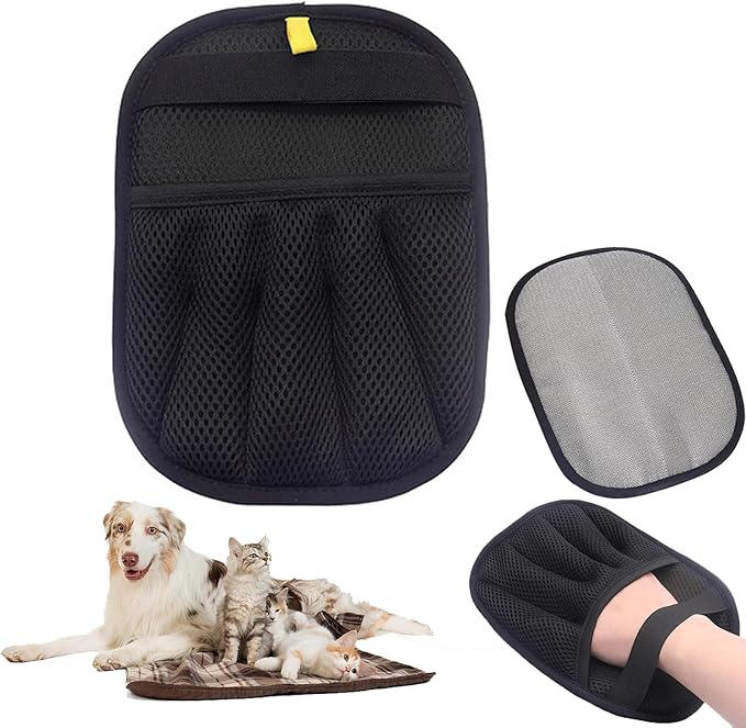 Pet Hair Grooming Gloves, Electrostatic Removal Hair Glove Easy Cleaning Shedding Brushes, Suitable for Clothes, Car