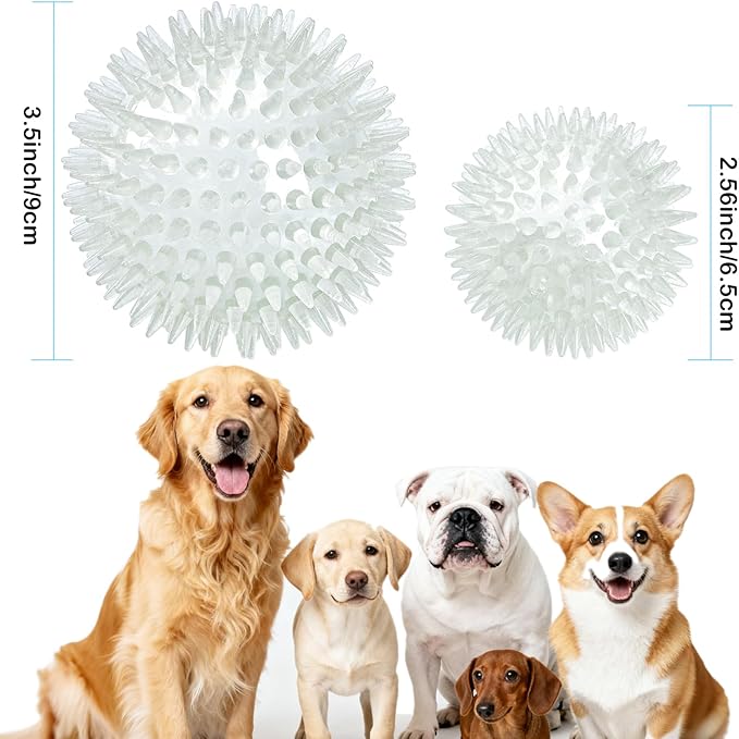 petizer 6 Pack 2.5’’ Glow in The Dark Fetch Balls - Balls for Dogs, Squeaky Floating Pool Dog Toy Ball, Indestructible Puppy Teething Chew Toy for Aggressive Chewers (2.5’’, Small Dogs)