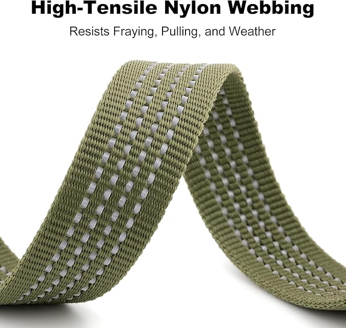 Plutus Pet Heavy Duty Dog Leash with Lockable Aluminum Carabiner, 4/6 Feet Long, Double-Sided Reflective Nylon, Padded Handle, for Puppy, Small, Medium and Large Dogs (Ranger Green, 4/5" x 6')