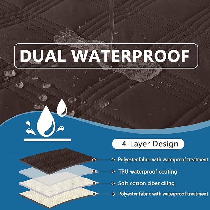 hyha Waterproof Dog Blanket, Reversible Pet Bed Blanket, Soft Sofa Couch Cover for Dogs Washable, Waterproof Pet Couch Covers for Sofa Puppy Cats Furniture Protector(40"x80", Chocolate/Beige)