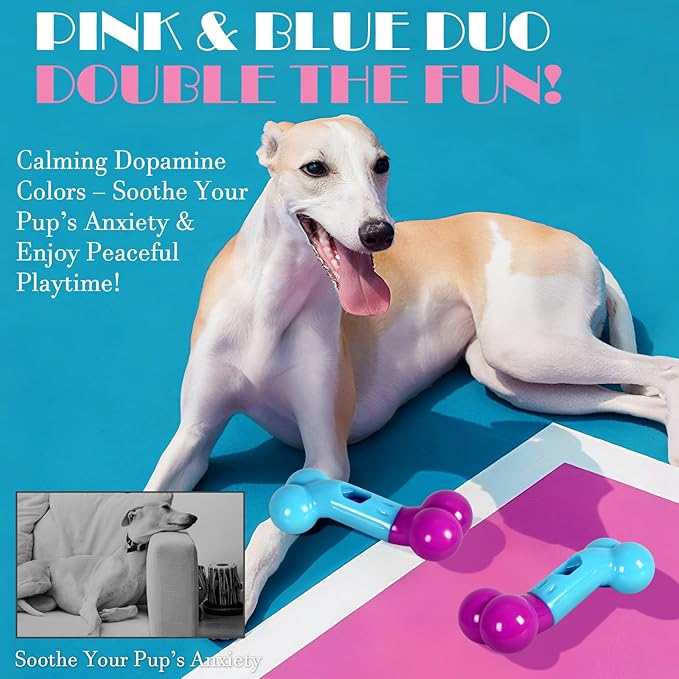 Apasiri Bully Stick Holder for Aggressive Chewers - Tough Dog Toy Prevent Choking and Free Up Your Hands, Bacon Flavored Nylon Chew Toy for Medium & Large Dogs to Keep Them Busy, Gift for Dogs, Pink