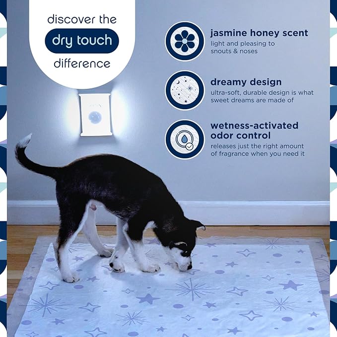 Pet Life Unlimited Overnight Extra Extra Large Puppy Pads – 30" x 36", 15 Count (XXL) | Stylish Dog Training Pads with Odor Controlling Wetness-Activated Jasmine Honey Scent | USA Made