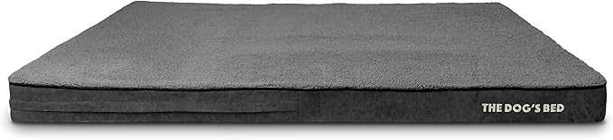 The Dog’s Bed Orthopedic Memory Foam Jumbo Dog Bed, XXXL Grey Plush, Pain Relief for Arthritis, Hip & Elbow Dysplasia, Post Surgery, Lameness Supportive, Waterproof Washable Cover, Veterinary Approved