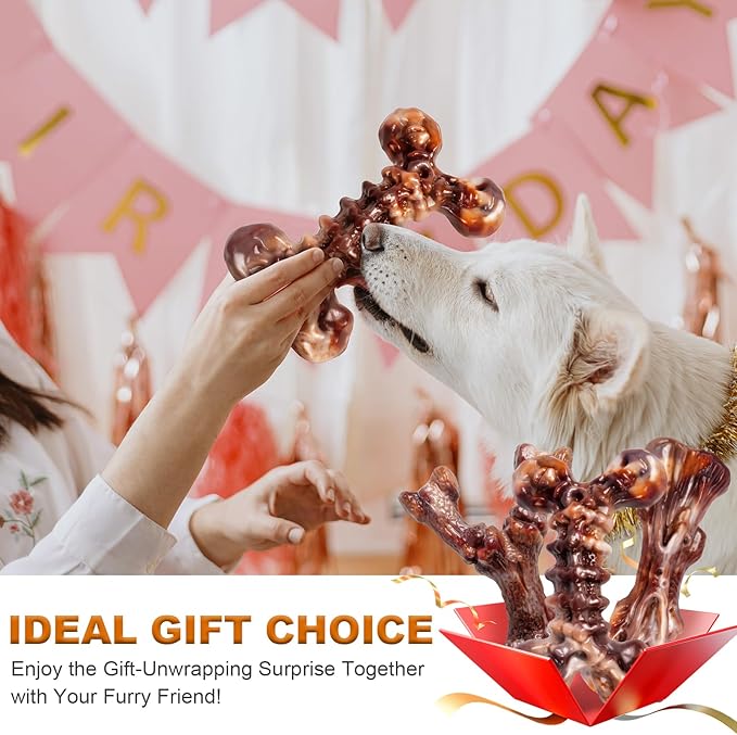 6-Pack Heavy Duty Nylon Dog Chew Toys for Medium Large Dogs, Bacon Flavor, Pure Nylon for Aggressive Chewers, Reduces Boredom, Varied Shapes, Designed for 25-80 lbs Breed Sizes