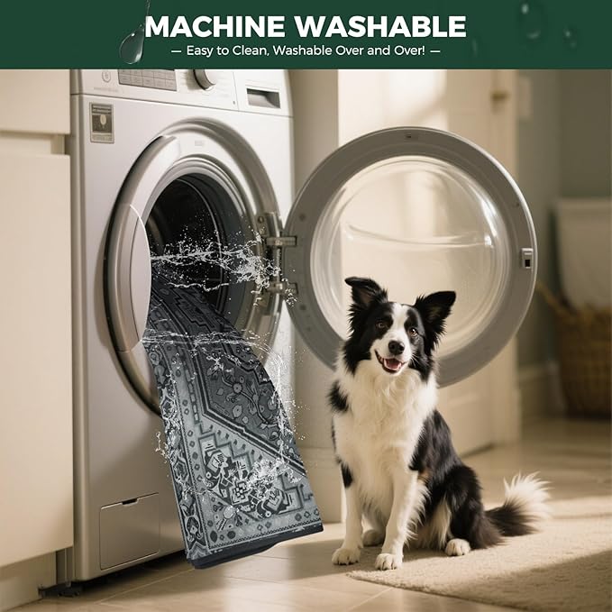 FXW Washable Pee Pads for Dogs, Puppy Pads with Super Absorbent, Specifically Designed for FXW Rollick/Homeplus 24inch 6 Panels Dog Playpen, 39" x 63" Rectangle, Boho Grey, 1 Pack