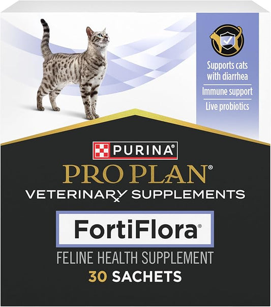 Purina Pro Plan Veterinary Supplements FortiFlora Probiotics for Cats for Digestive Gut Health and Diarrhea - 30 ct. Box