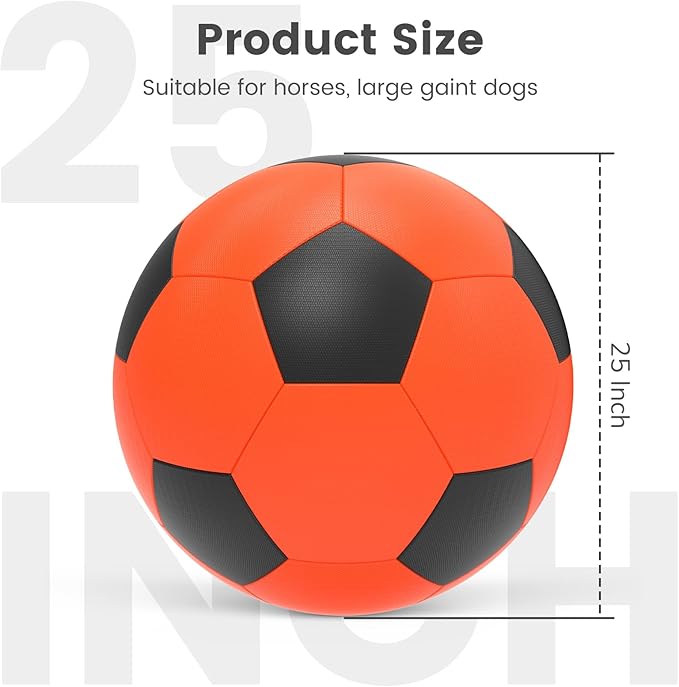 Diman Herding Ball for Dogs: 25 Inch Horse Balls for Outdoor Play, Large Dog Toys Balls for Australian Shepherd, Dogs or Horses, Orange Black