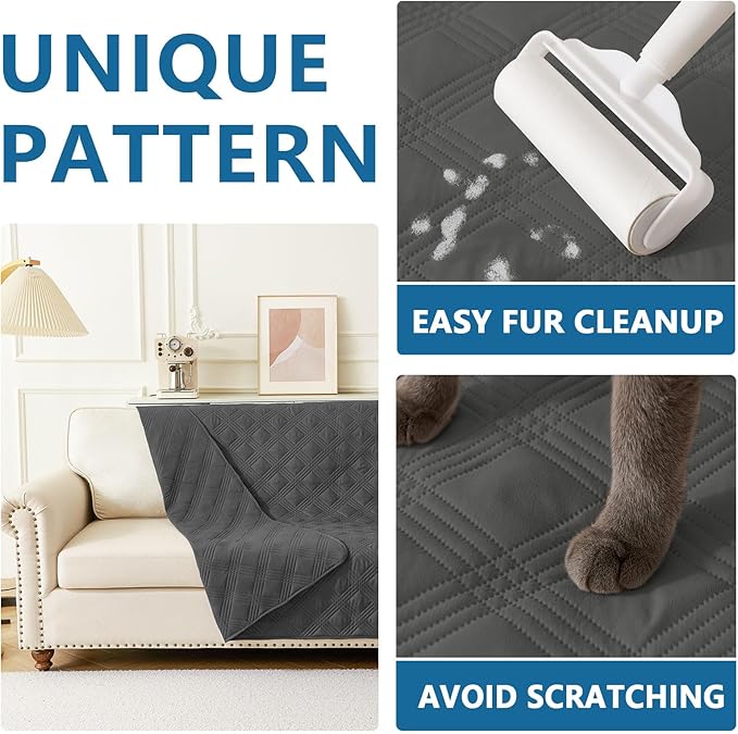 hyha Waterproof Dog Blanket, Reversible Pet Bed Blanket, Soft Sofa Couch Cover for Dogs Washable, Waterproof Pet Couch Covers for Sofa Puppy Cats Furniture Protector(30"x53", Dark Grey/Dark Grey)