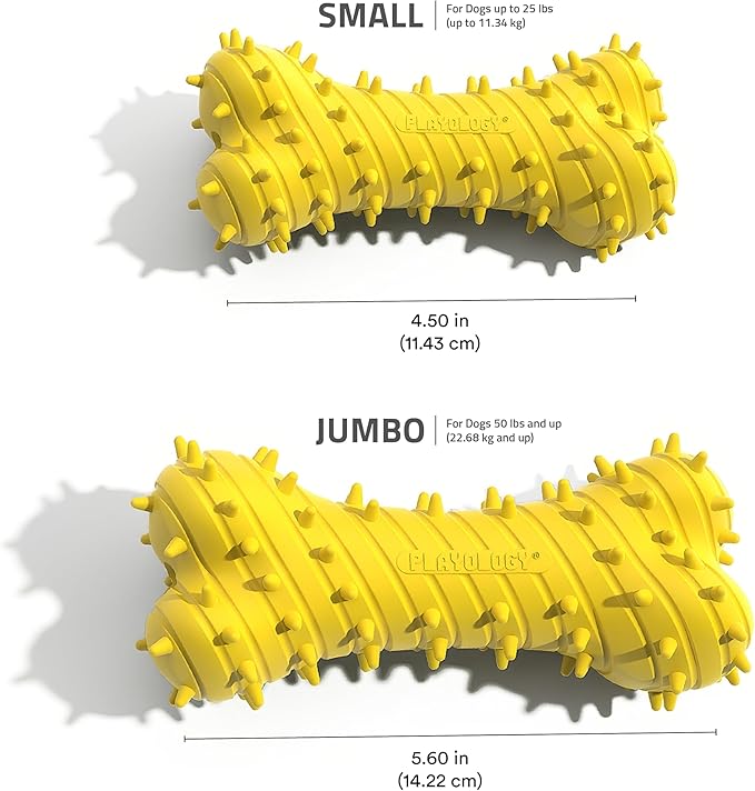 Playology Dog Toys | Puppy Toy Teething Bone Designed for Young & Active Dogs | Jumbo Chicken Scented Toy Made from Non Toxic Materials