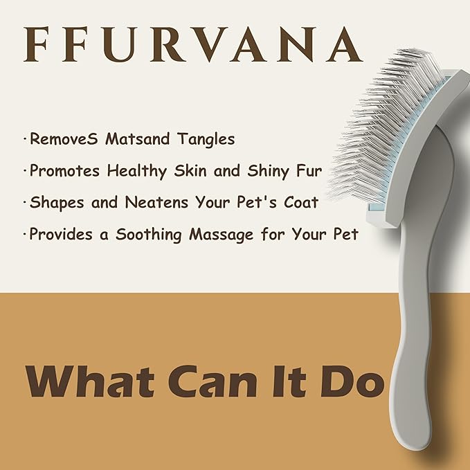 Slicker Brush for Dogs, for Golden Doodles with Long Hair, for Large Pet Dogs, Grooming Pet Hair, Cream White(Large)