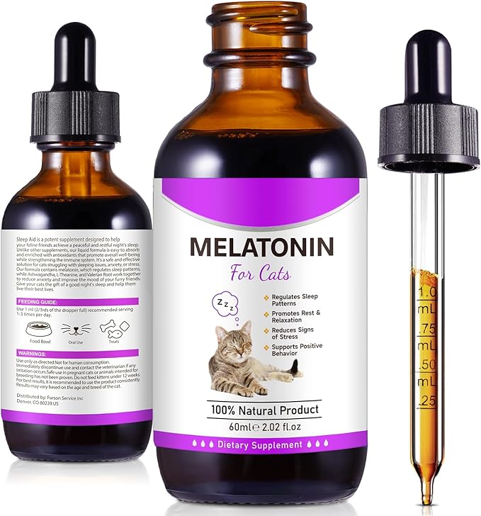 Melatonin for Cats - Cat Calming Treats- Cat Sedative for Grooming - Helps to Support Restful Sleep for Your Cat - Cat Sleep Aid - Anxiety Relief for Cats