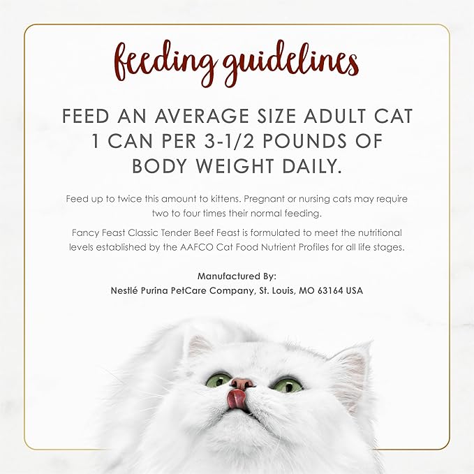 Purina Fancy Feast Tender Beef Feast Classic Grain Free Wet Cat Food Pate - (Pack of 24) 3 oz. Cans