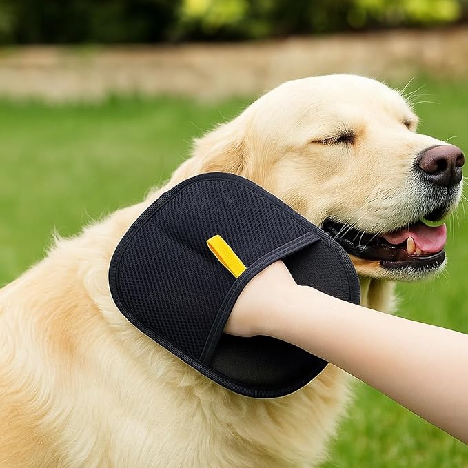 2 Pack Pet Glove for Cats Dogs, Hair Remover Mitt, Easy Clean Shedding Brush, Reusable Mesh Cleaning Glove, Gentle Massage & De-Shedding Tool