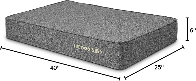 The Dog’s Bed Orthopedic Memory Foam Dog Bed, Large Grey Linen, Pain Relief for Arthritis, Hip & Elbow Dysplasia, Post Surgery, Lameness, Supportive, Waterproof Washable Cover, Veterinary Approved
