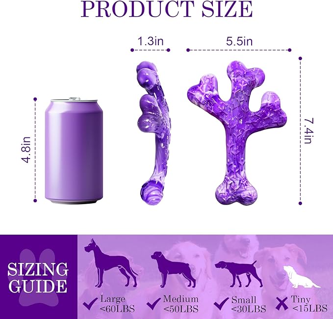 Dog Toys for Aggressive Chewers: Dog Chew Toys 6 Pack Beef Flavored Indestructible Toy, Easy to Use & Clean, Tough Nylon Chew Bone for 20-70 lbs Medium and Large Dogs